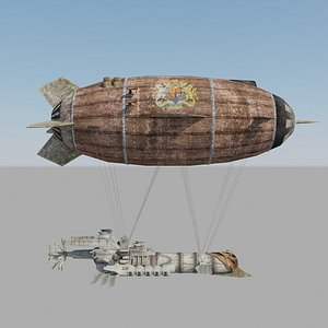3d steampunk airship
