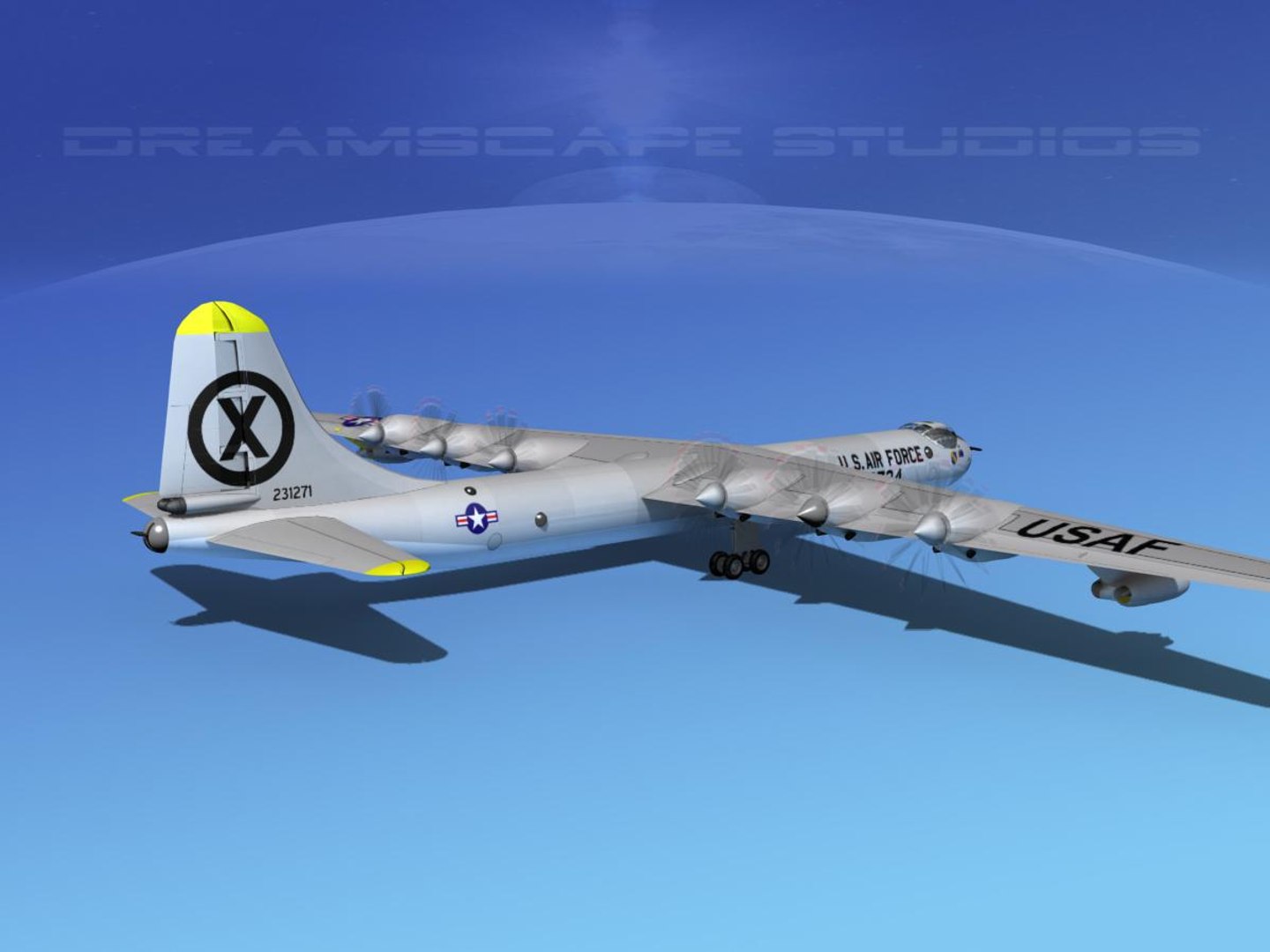 B-36b B-36d Convair B-36 3d Model