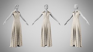 3D Dress 55 Stark White