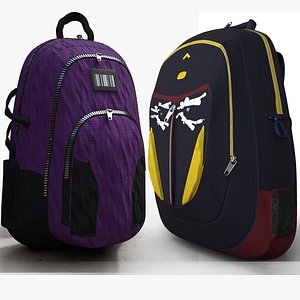 3D Backpack Collection - 2 Models Bundle