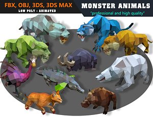 3D model animals cartoon monster