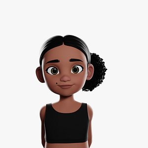 3D Montana stylised girl teen character model