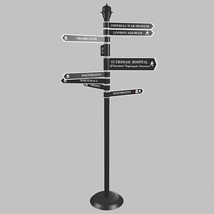 3d model big ben street signs