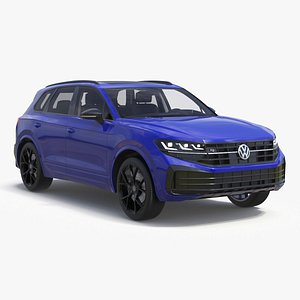 Volkswagen Touareg 2024 Blue Lights On 3D model