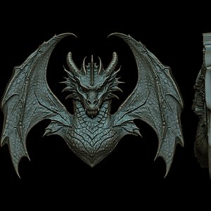 Dragon Head Relief No4 3D print model model