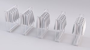 unisex shirts rack 5 3D model