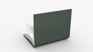 Green Cover Book Rigged and Animated 3D