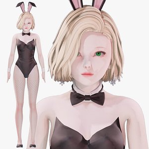 Bunny Girl 0003 - Rig - Unreal - Unity - Blender - Animated - Realistic Female Character