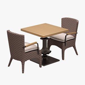 dinner set cafe 3d model