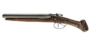 double-barreled gun 3d model