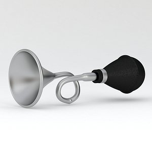 3D model Vintage Vehicle Horn Silver 01