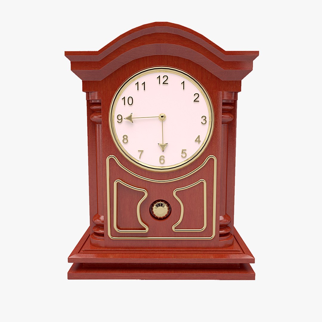 3d model mechanical table clock