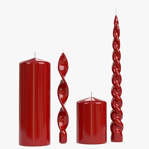 3D red candles model