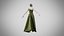 Robe 28 en velours vert olive avec motif