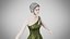 Robe 28 en velours vert olive avec motif