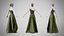Robe 28 en velours vert olive avec motif