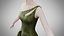 Robe 28 en velours vert olive avec motif