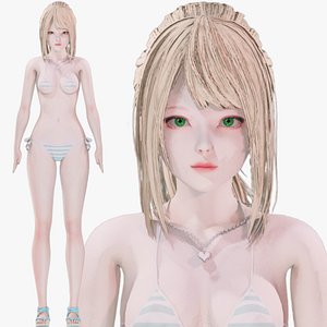 Bikini 0004 - UE5 - Unity - Blender - Animated - Realistic Female Character