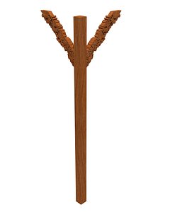 Balinese style pillar branch wood carving