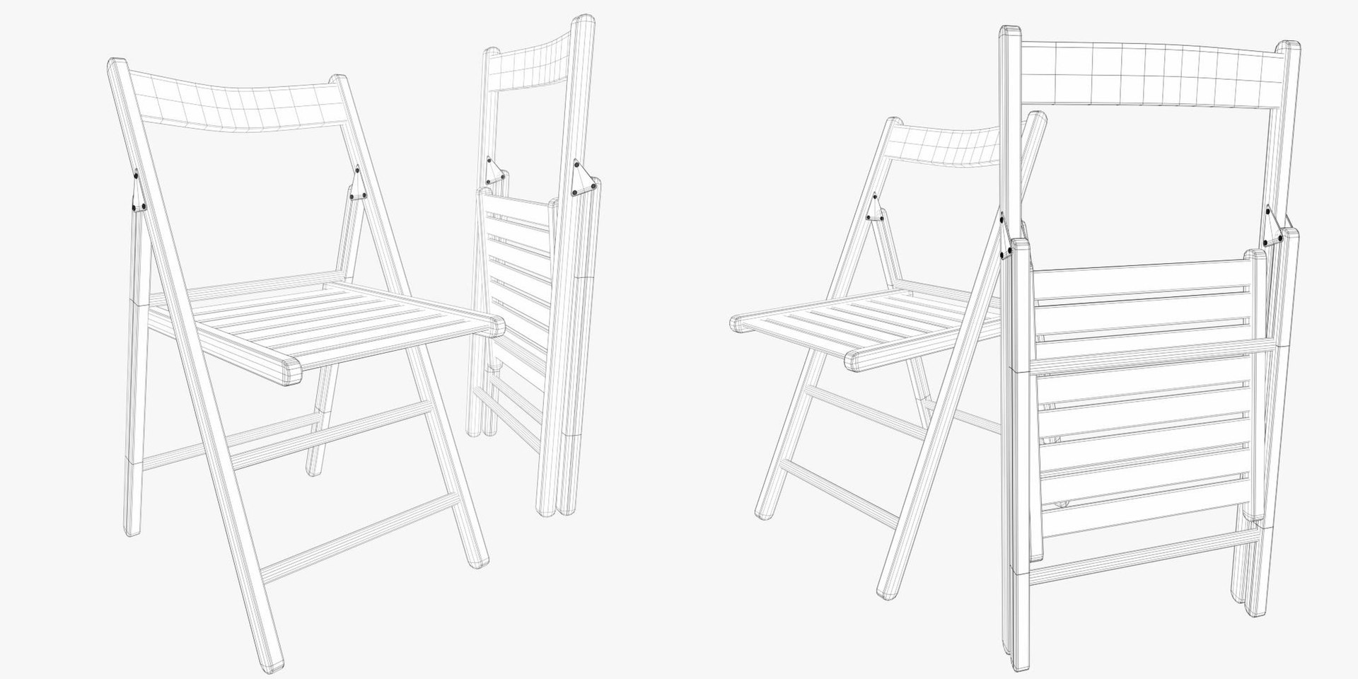 3d wooden folding chairs