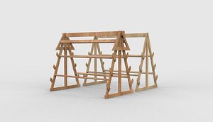 3D wooden knife rack 3D model