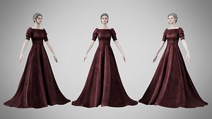 Dress 50 Chocolate Velvet 3D model