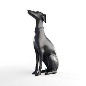 3D Realistic Greyhound Sculpture 3D Model Statue model