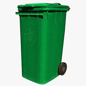 trash bin green 3D model