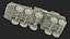 Cinema 4D 用にダーティリグされた SF 軍用輸送車両
