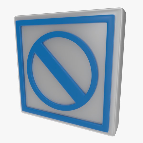 3d model of icon warning sign