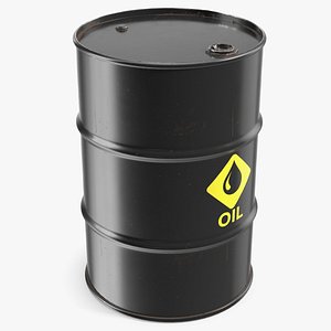 3D Oil Storage Steel Barrel Black model