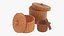 Three wicker boxes