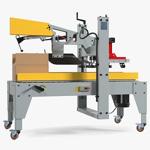 Auto Carton Packing Machine Yellow Rigged for Cinema 4D