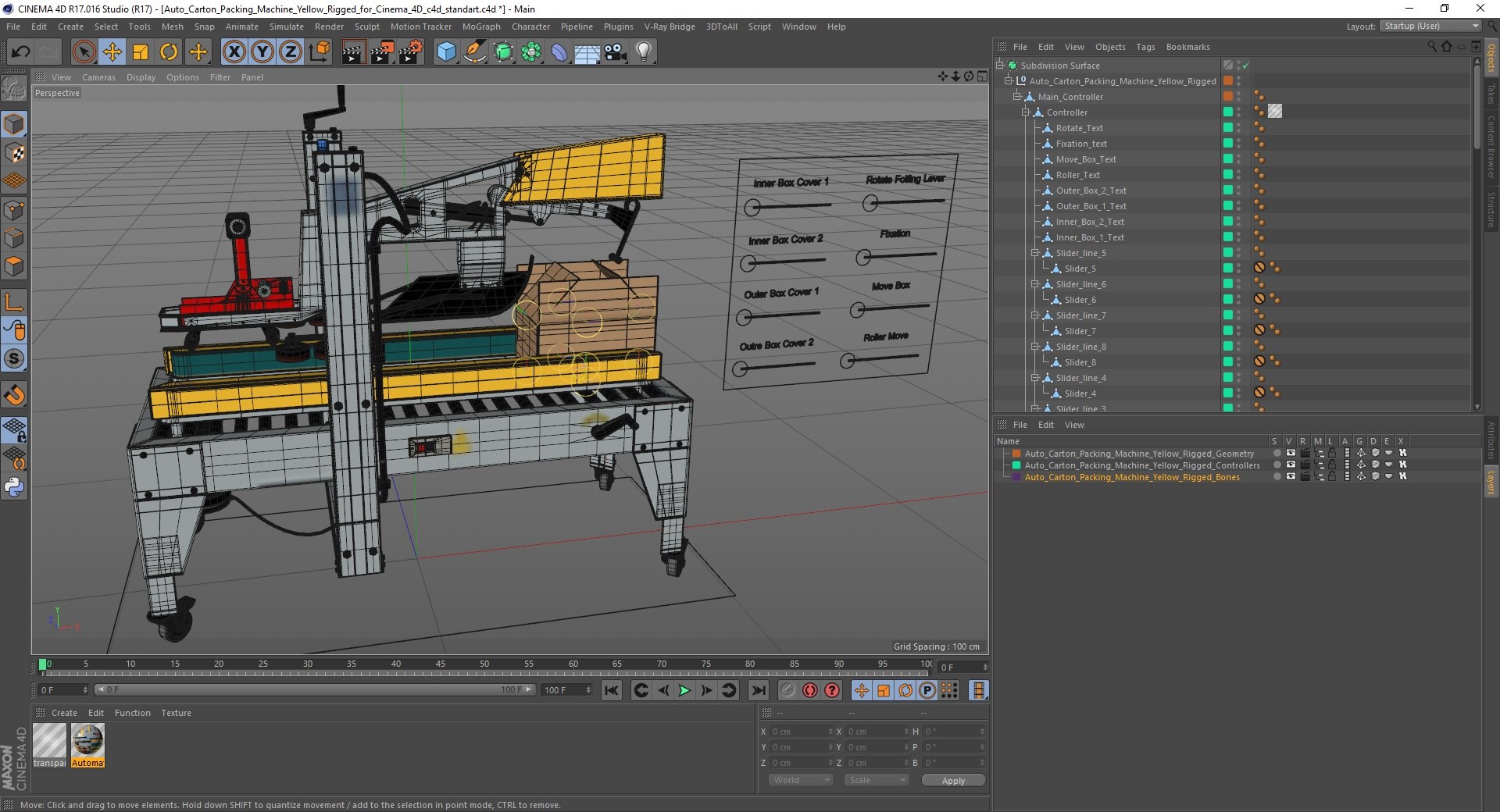 Auto Carton Packing Machine Yellow Rigged for Cinema 4D 3D - TurboSquid ...