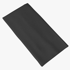 Folded Black Fabric Napkin 3D model