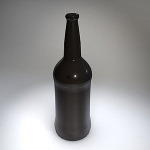 brown glass bottle 3d model