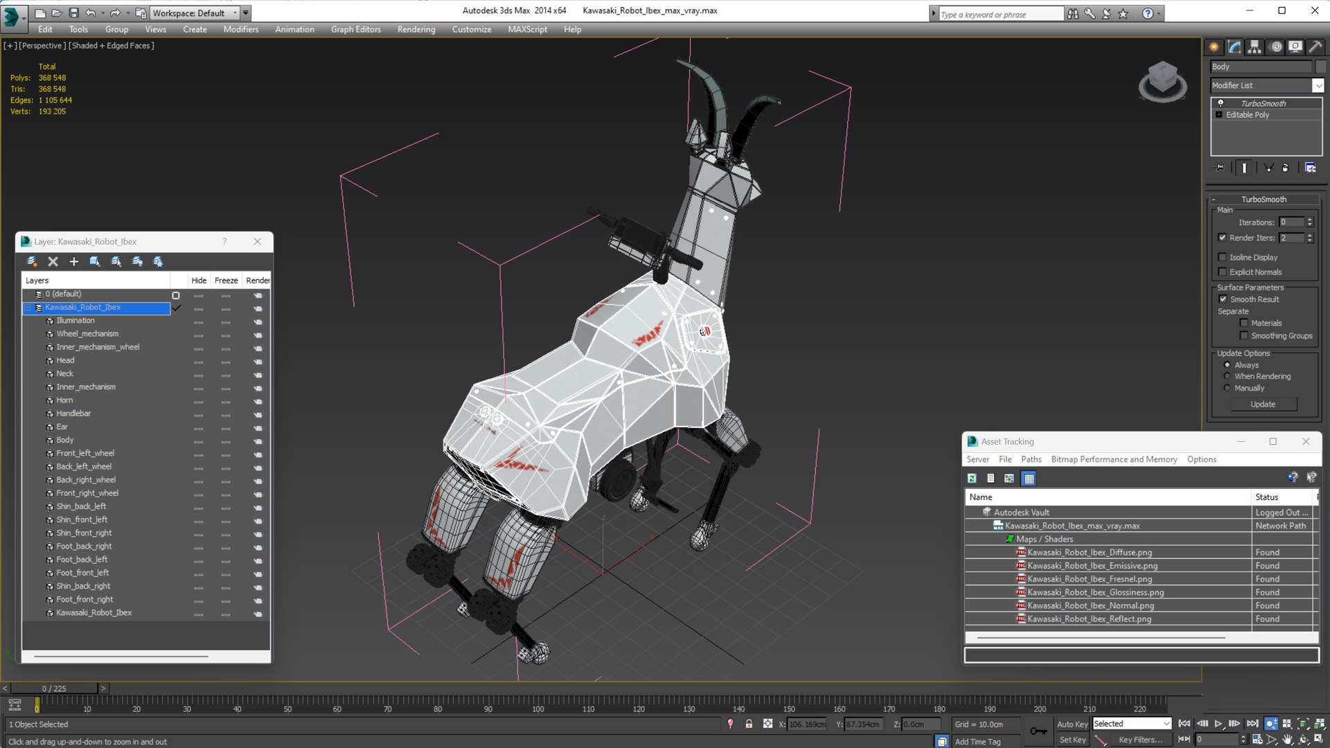 Kawasaki Robot Ibex 3D model https://p.turbosquid.com/ts-thumb/VU/8aqeTS/vj/kawasakirobotibexvray3dmodel022/jpg/1693819073/1920x1080/fit_q87/41d05e67544014d397f80f23e9f619afcc47a84b/kawasakirobotibexvray3dmodel022.jpg