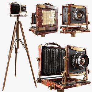 3D model camera tripod vintage