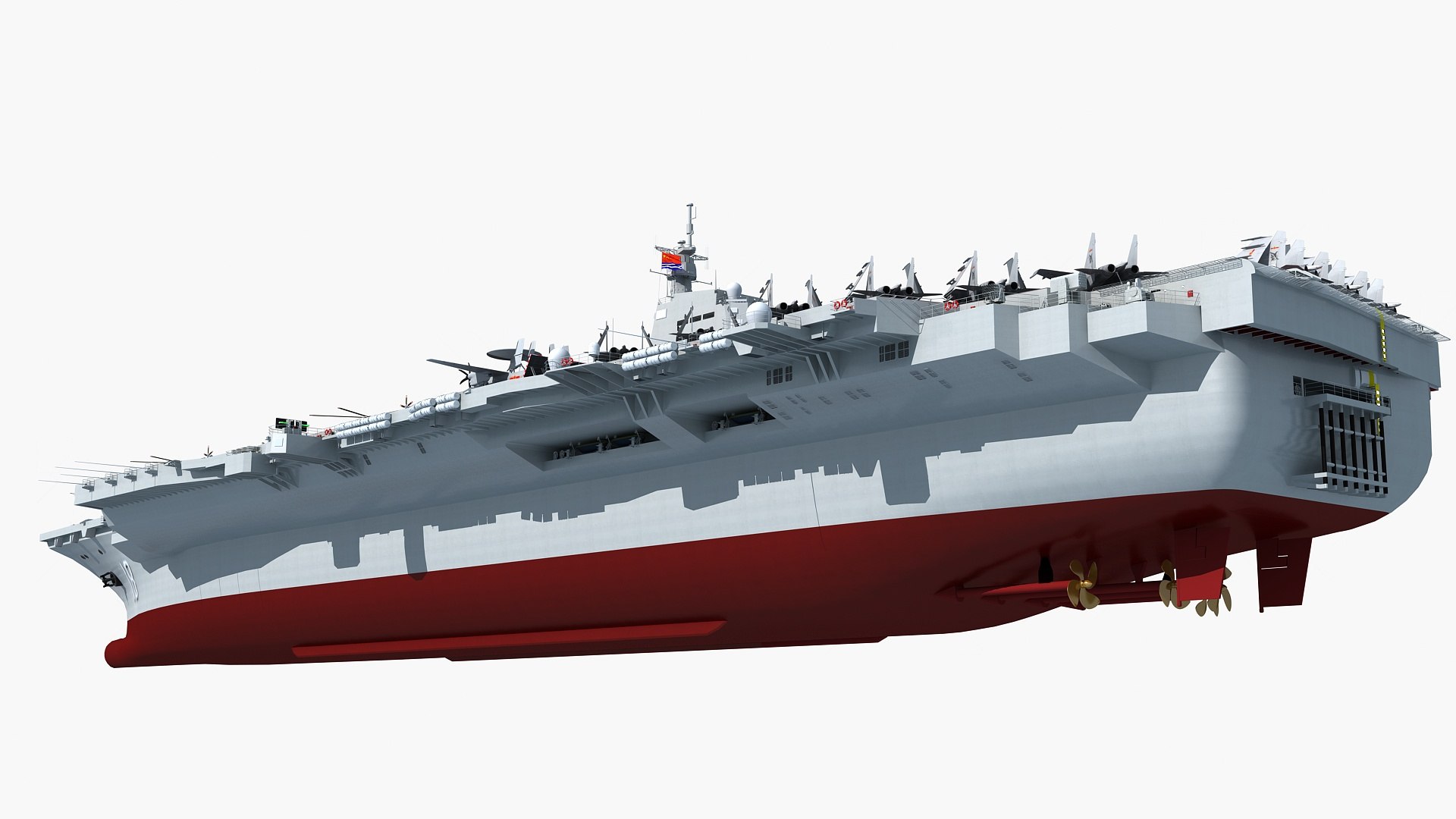 Chinese Aircraft Carrier CV18 with shipboard aircraft 3D - TurboSquid ...