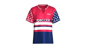 3D model Men USA Flag Theme Soccer Jersey Player-21