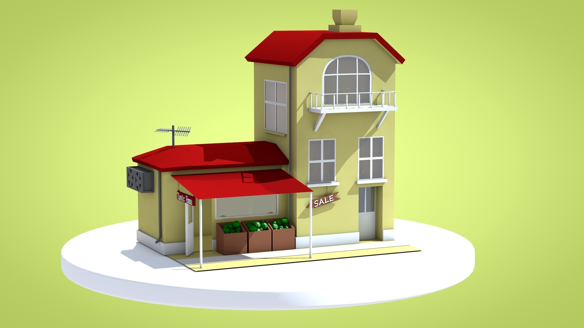 Low Poly House Template 3D model - TurboSquid 2138968