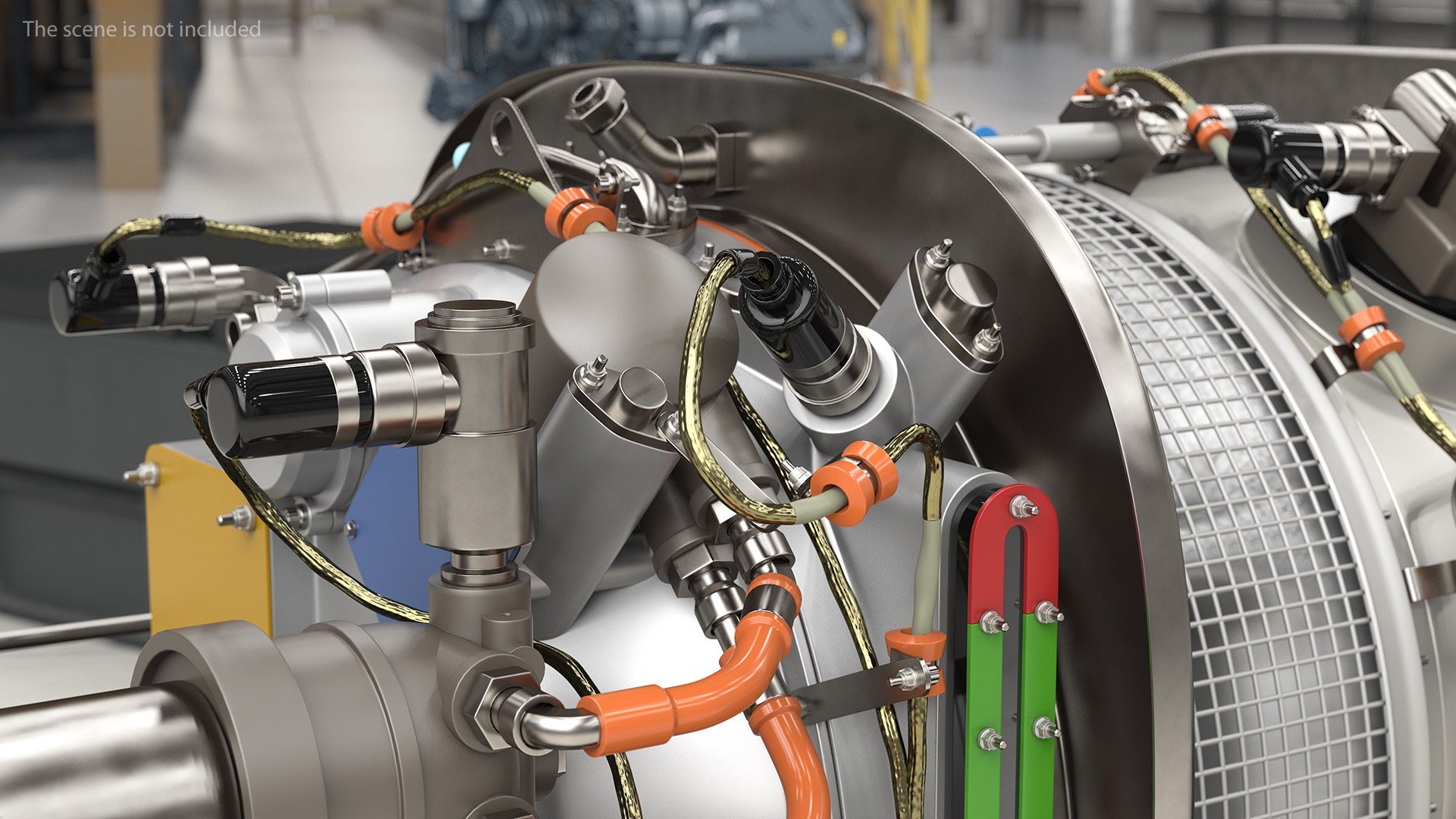 Pratt and Whitney PT6C Turboshaft Engine 3D model preview