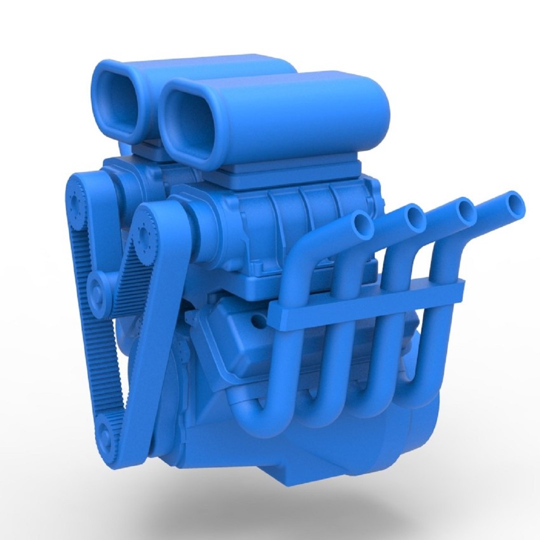 Diecast Engine V8 With Double Supercharger Version 2 Scale 1 To 25 3D ...