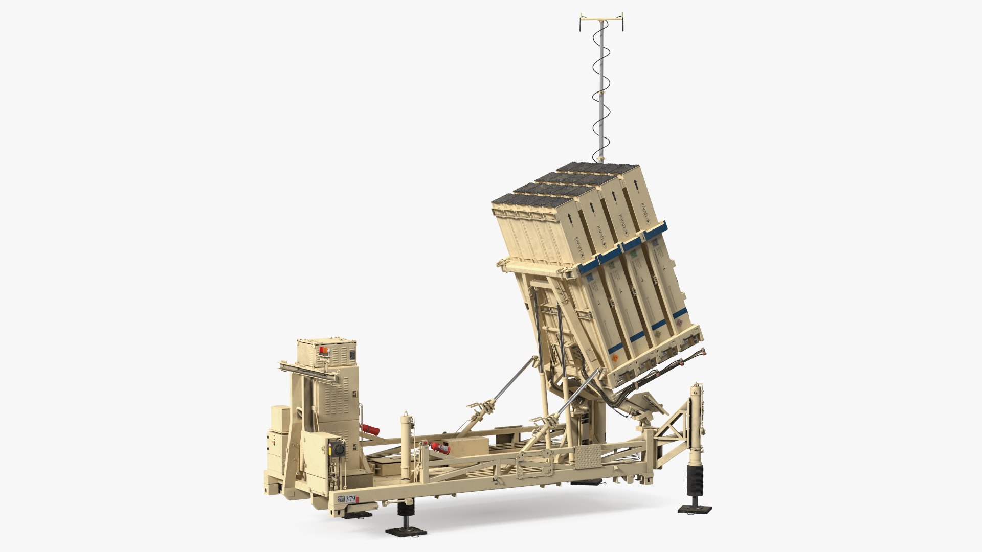Armed Iron Dome Mobile Air Defense System 3D model preview