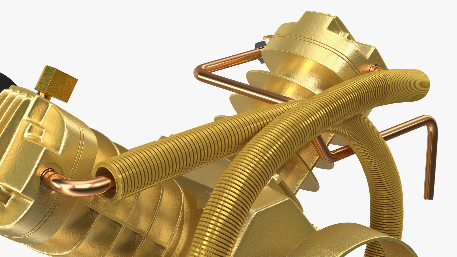 3D Model Compressor Pump Twin Cylinder V Style Yellow - TurboSquid 2152617