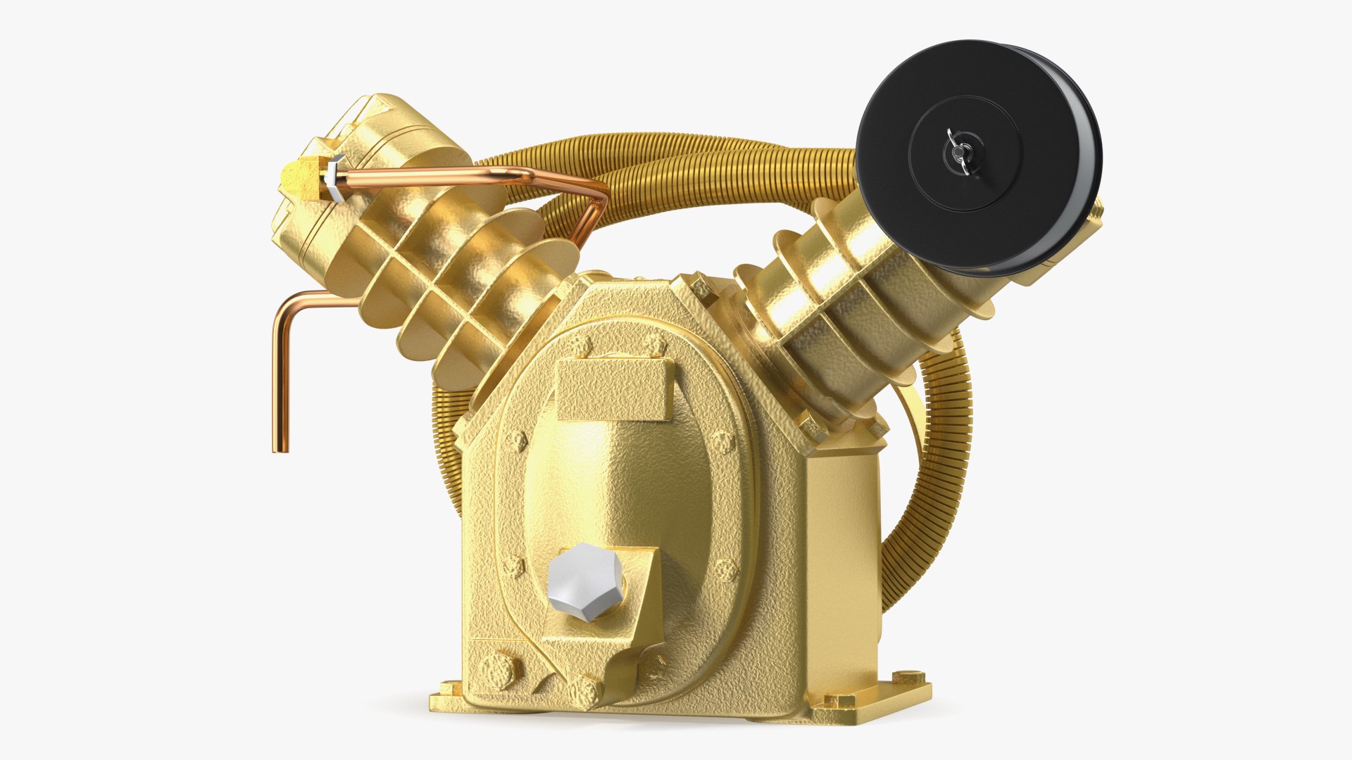 3D Model Compressor Pump Twin Cylinder V Style Yellow - TurboSquid 2152617
