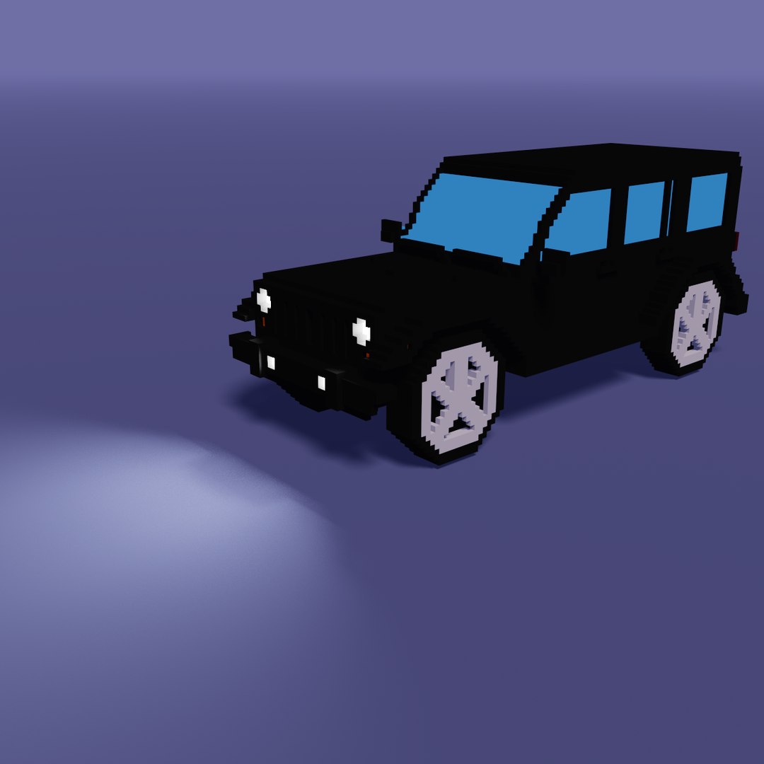 3D low-poly voxel modeled car model - TurboSquid 1632145