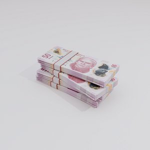 50 Mexican Peso Currency 3D