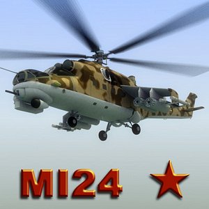 3d model of mi24 hind attack helicopter
