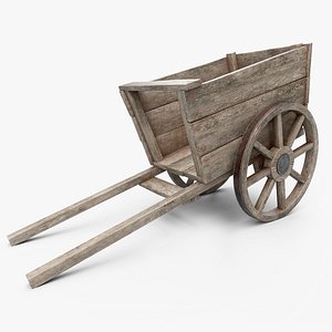 3D Old Wooden Cart model